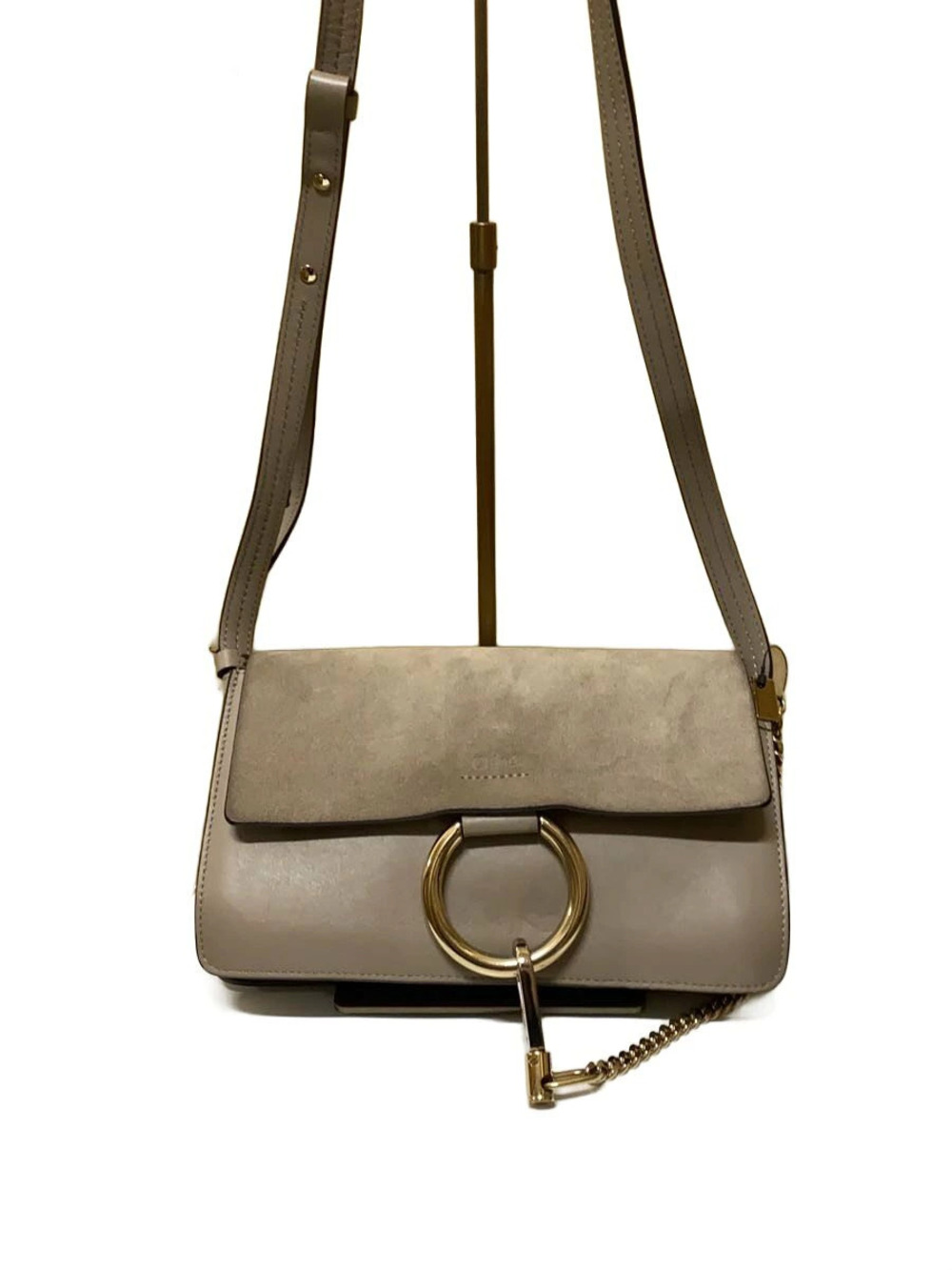 Chloe Shoulder Bag Leather Beige Cream